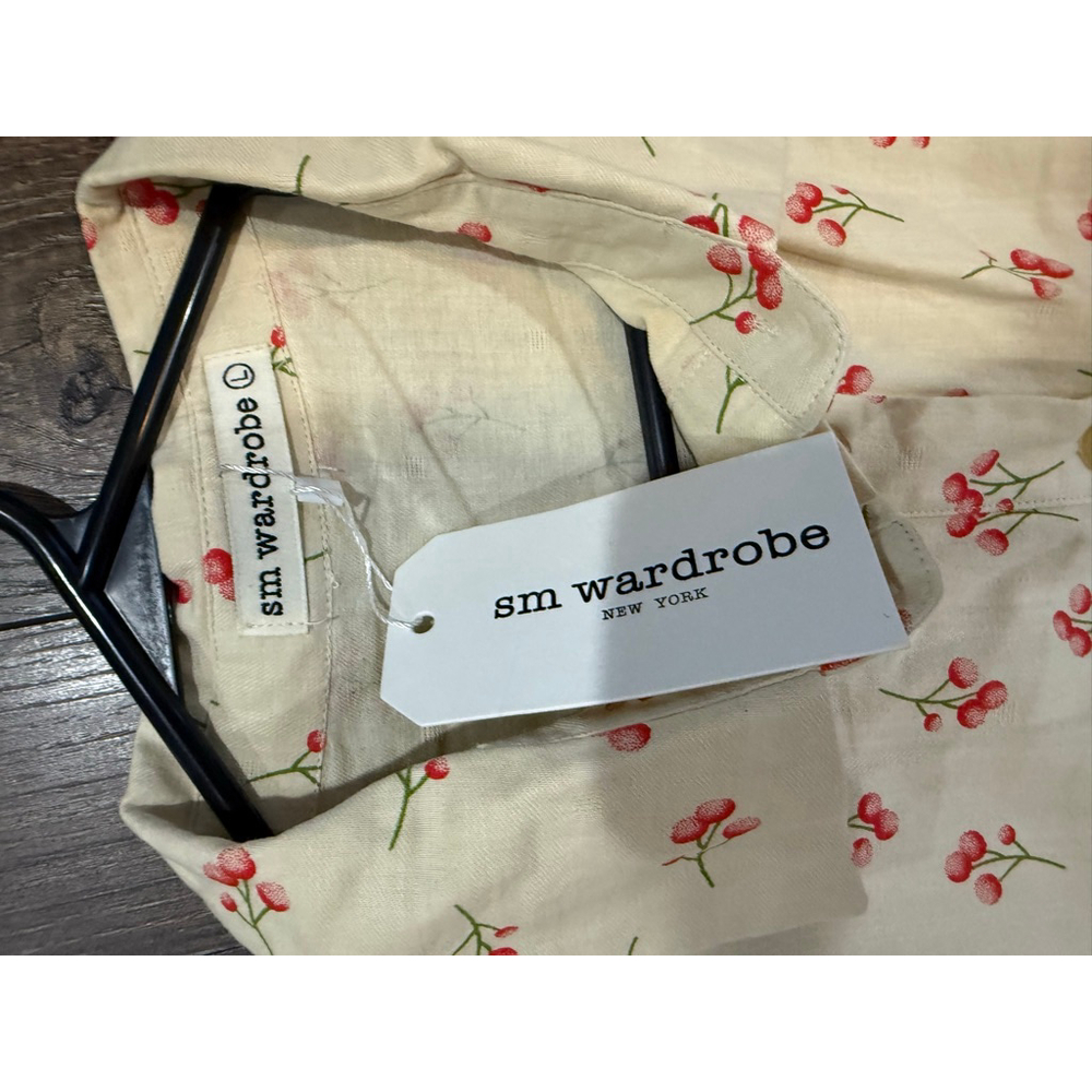 New SM WARDROBE Cherry Print Shortall Summer Large - Picture 4 of 5